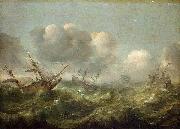 The painting Stormy Sea Adam Willaerts